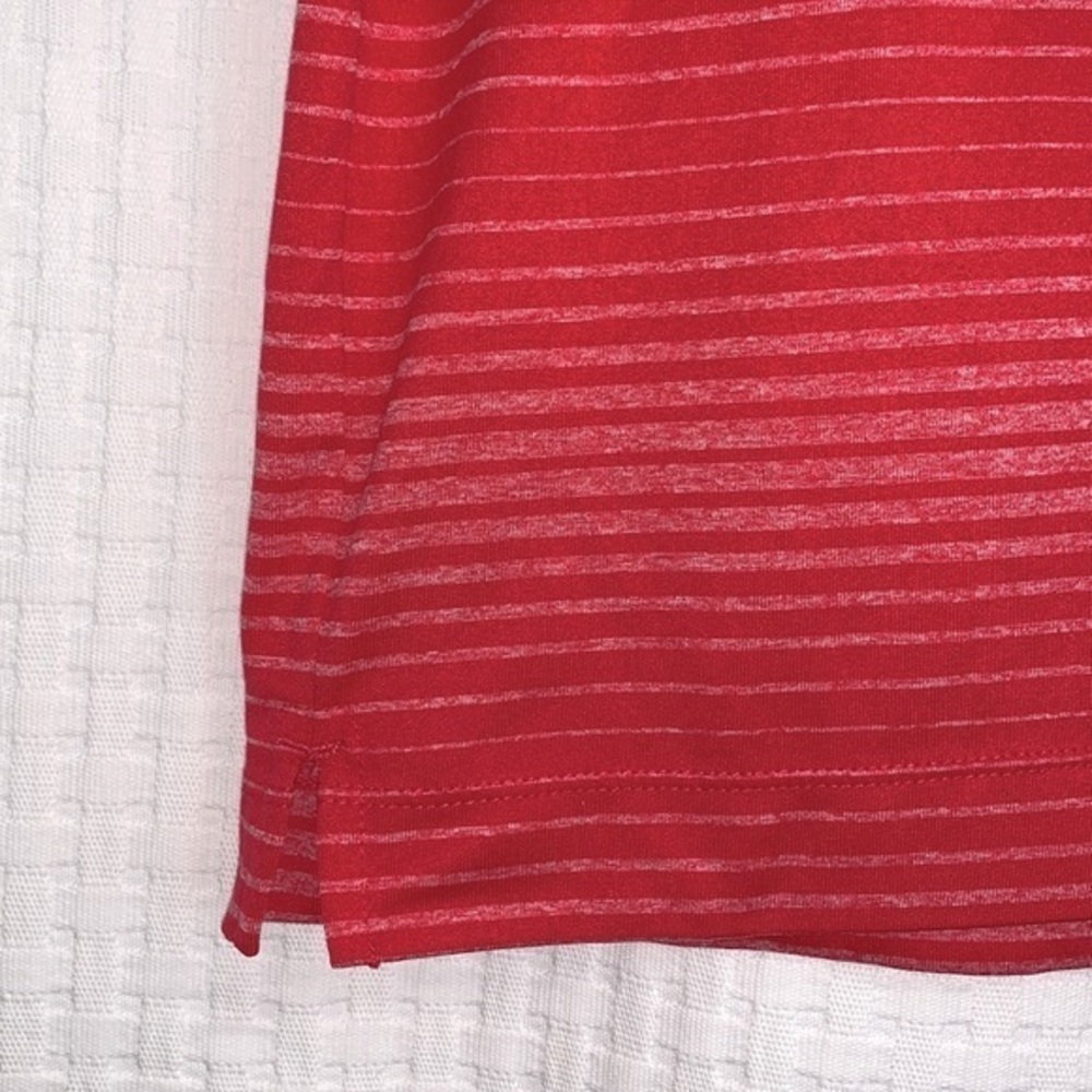 Nike Golf Dri-Fit men's polo shirt.‎  Size XL.  Red with white stripes. EUC - Picture 3 of 10